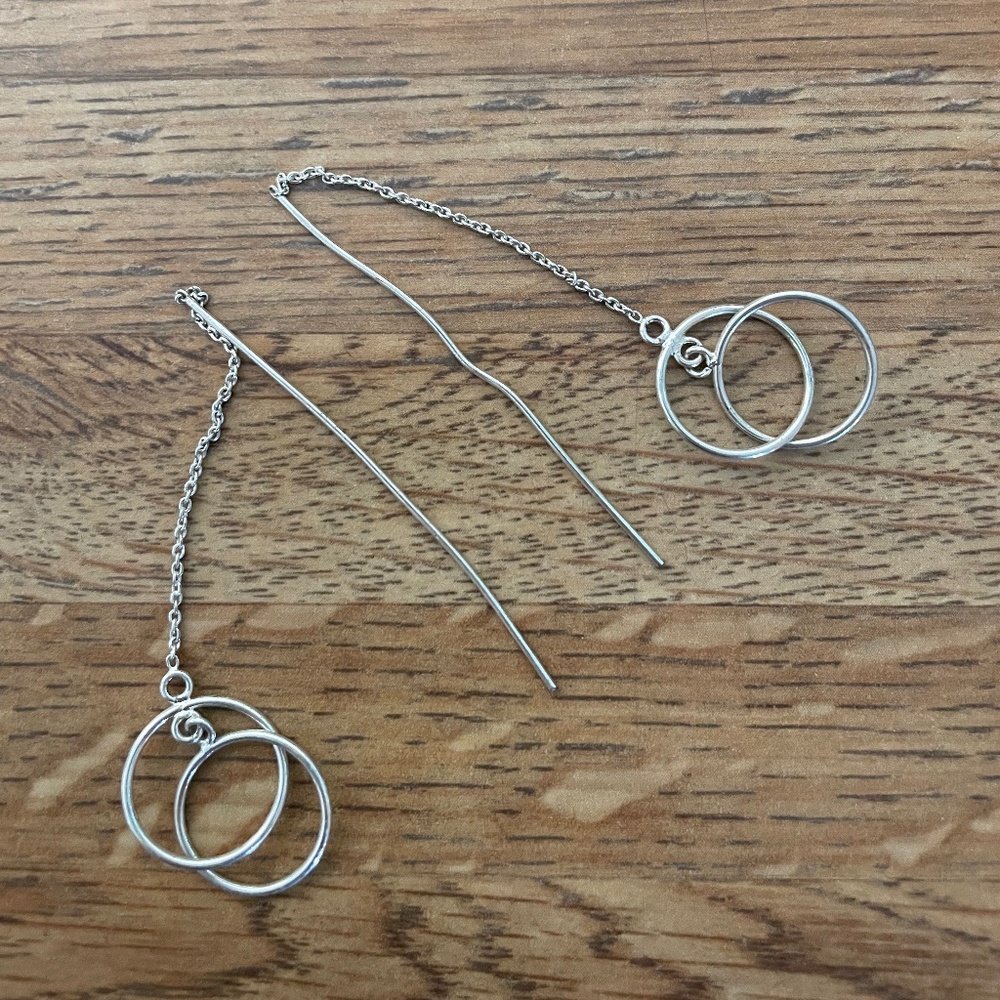Silver threader earrings